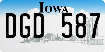 IA license plate DGD587