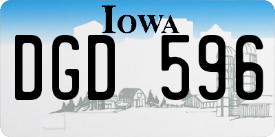 IA license plate DGD596