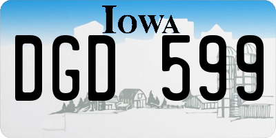 IA license plate DGD599