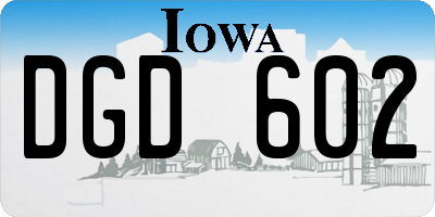 IA license plate DGD602