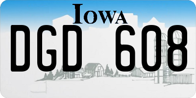 IA license plate DGD608