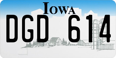 IA license plate DGD614