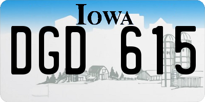 IA license plate DGD615