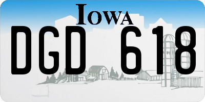 IA license plate DGD618