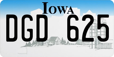IA license plate DGD625