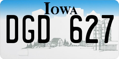 IA license plate DGD627