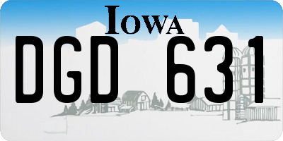 IA license plate DGD631
