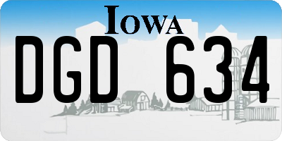 IA license plate DGD634