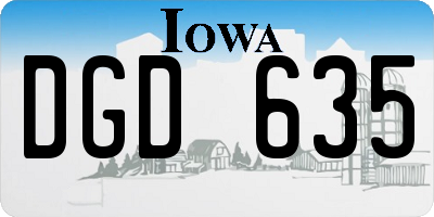 IA license plate DGD635