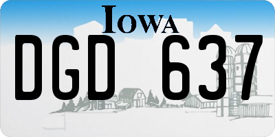 IA license plate DGD637