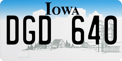 IA license plate DGD640