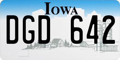 IA license plate DGD642