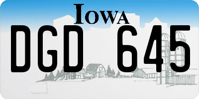 IA license plate DGD645