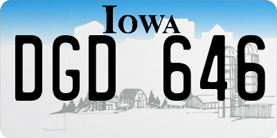 IA license plate DGD646
