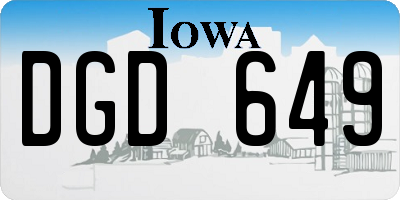 IA license plate DGD649