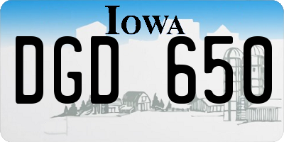 IA license plate DGD650