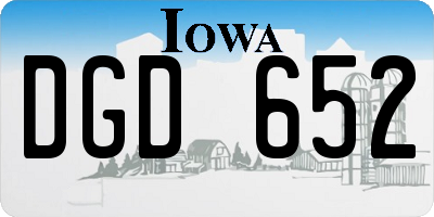 IA license plate DGD652