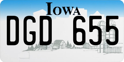 IA license plate DGD655