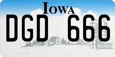 IA license plate DGD666