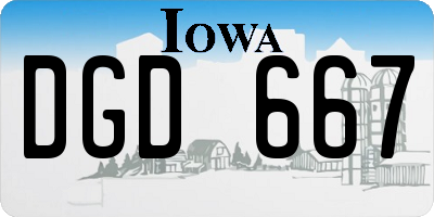 IA license plate DGD667