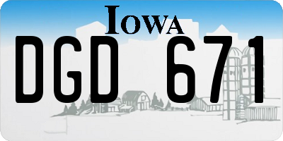 IA license plate DGD671