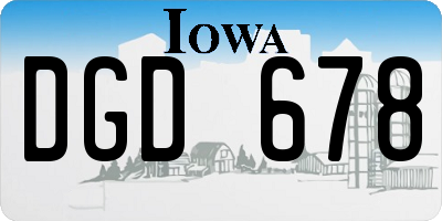 IA license plate DGD678