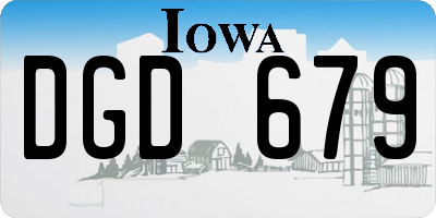 IA license plate DGD679