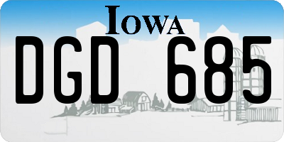 IA license plate DGD685