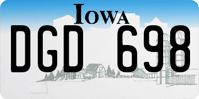 IA license plate DGD698