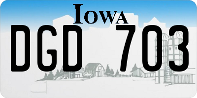 IA license plate DGD703