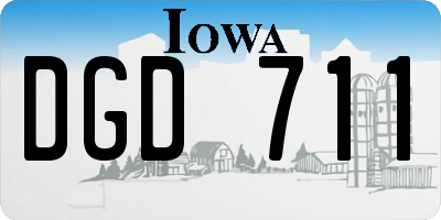 IA license plate DGD711