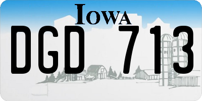 IA license plate DGD713