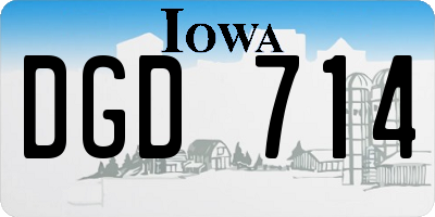 IA license plate DGD714