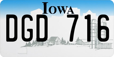IA license plate DGD716