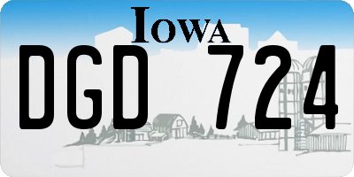 IA license plate DGD724