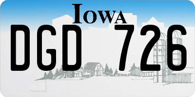 IA license plate DGD726