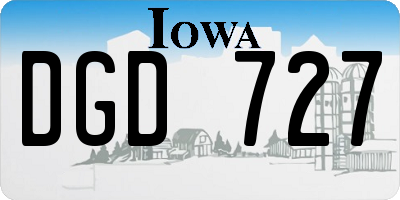 IA license plate DGD727