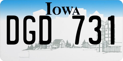 IA license plate DGD731