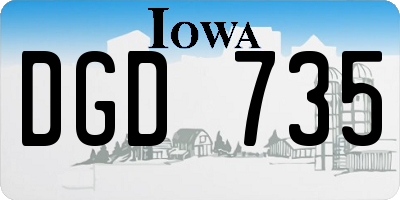 IA license plate DGD735