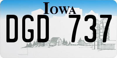 IA license plate DGD737