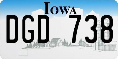 IA license plate DGD738