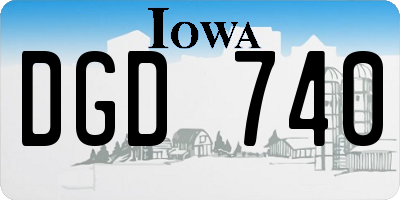 IA license plate DGD740