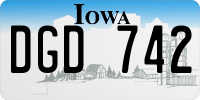 IA license plate DGD742