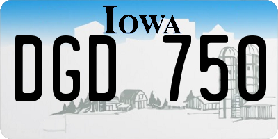 IA license plate DGD750