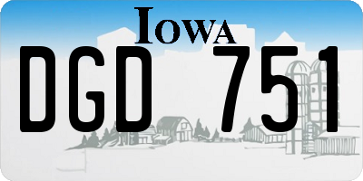 IA license plate DGD751