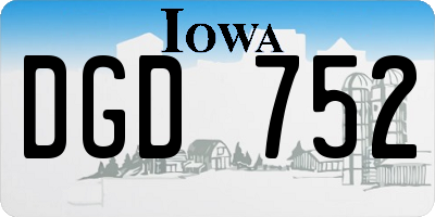 IA license plate DGD752
