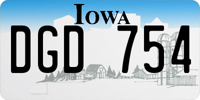 IA license plate DGD754