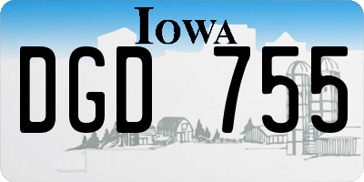 IA license plate DGD755