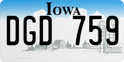 IA license plate DGD759