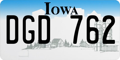 IA license plate DGD762